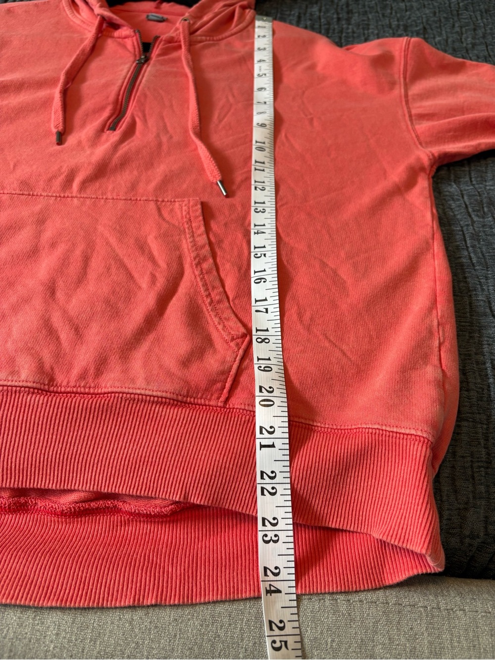 aerie Coral Half-Zip Hoodie. - Picture 6 of 6